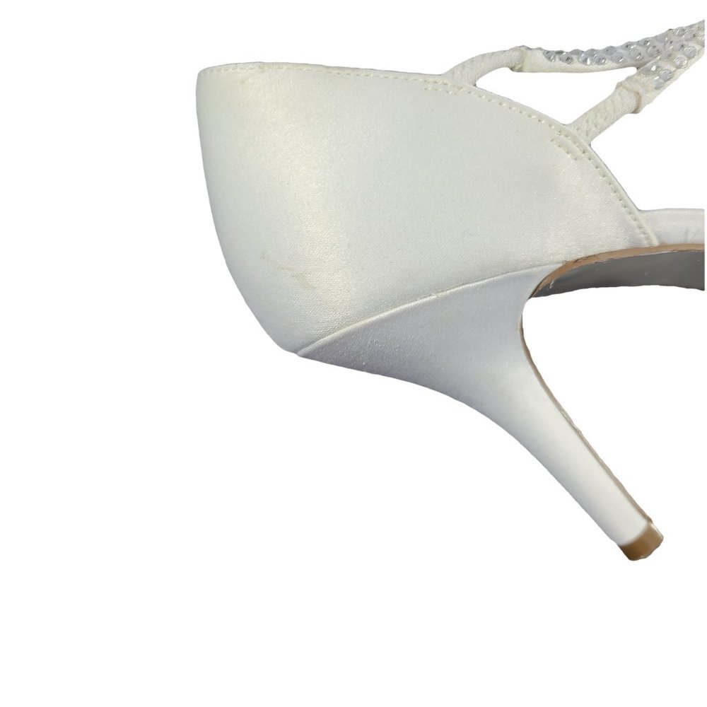 BROWNS White Satin Silver Sparkle Heeled Sandals 7 - Picture 6 of 8